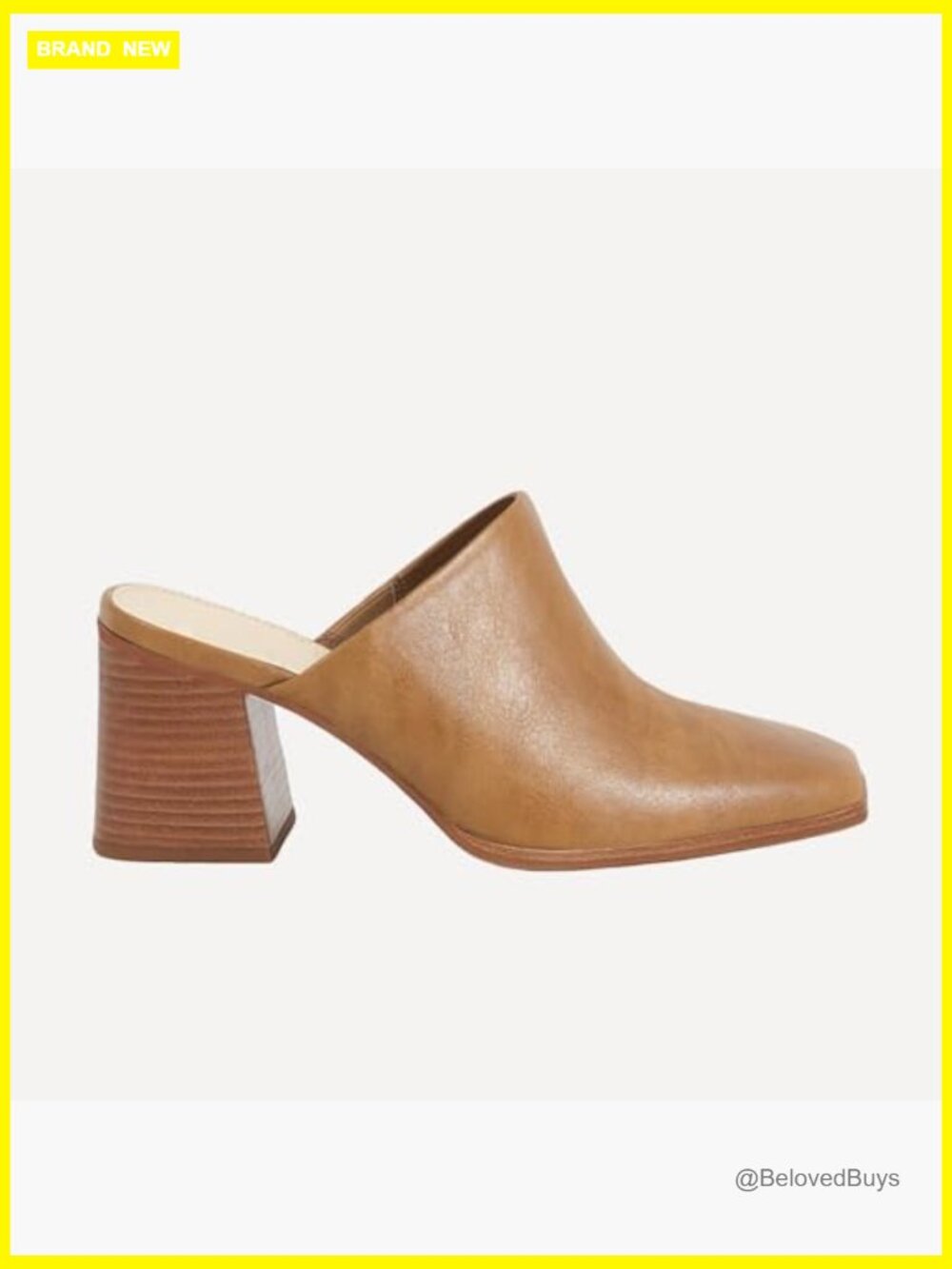 Chunky Stacked Heel Mules Closed Square Toe Slip on Clogs Casual Backless - Picture 3 of 7